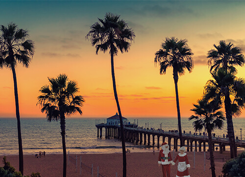 Santa Visits Manhattan Beach