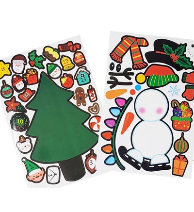 Tree & Snowman Stickers